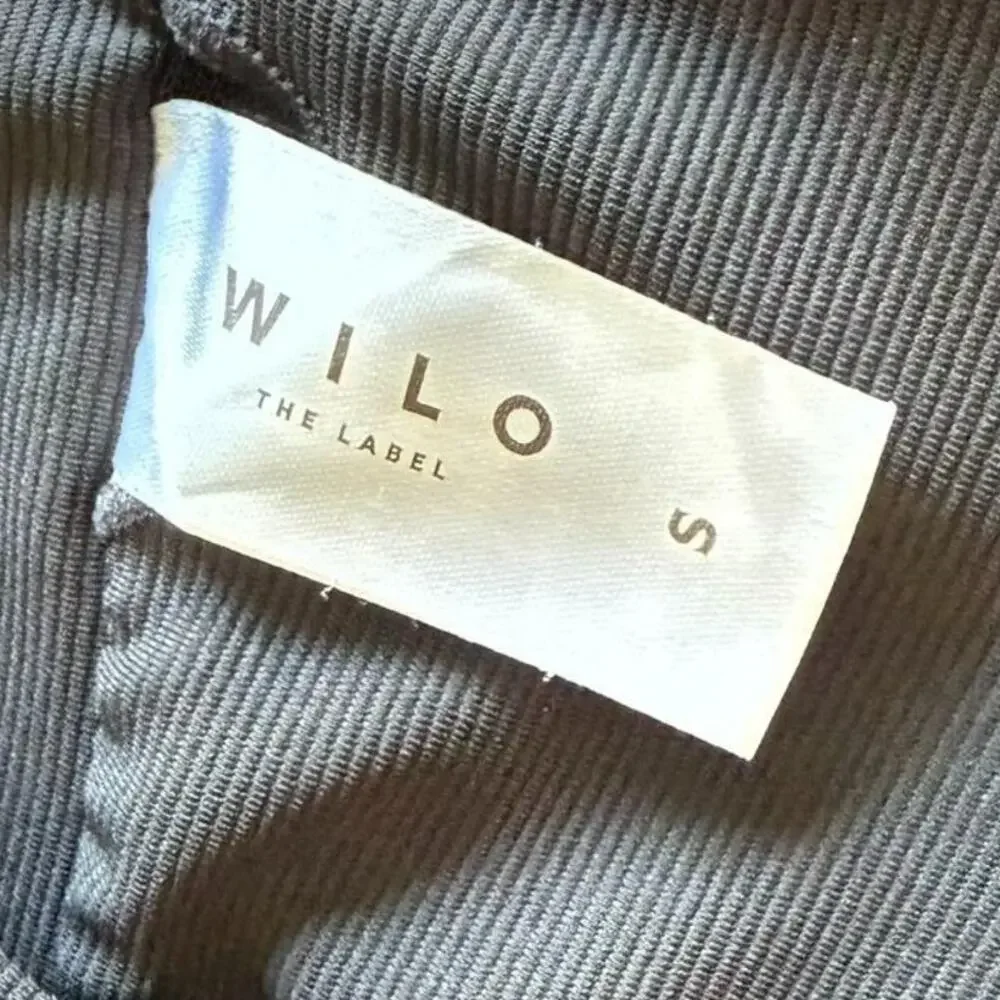 Wilo The Label Ribbed Black Athletic Workout Romper Womens Small NWOT